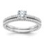 Brilliant Embers Sterling Silver Rhodium-plated 40 Stone Micro Pave CZ 2 Piece Wedding Ring Set