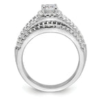 Brilliant Embers Sterling Silver Rhodium-plated 67 Stone Micro Pave CZ 2 Piece Wedding Ring Set