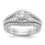 Brilliant Embers Sterling Silver Rhodium-plated 67 Stone Micro Pave CZ 2 Piece Wedding Ring Set
