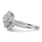 Brilliant Embers Sterling Silver Rhodium-plated 86 Stone Micro Pave CZ 2-piece Wedding Set