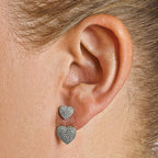 Cubic Zirconia Hearts Stud Earrings in Sterling Silver - Sophia Jewelers