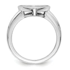 Brilliant Embers Sterling Silver Rhodium-plated 34 Stone Micro Pave CZ Heart Ring