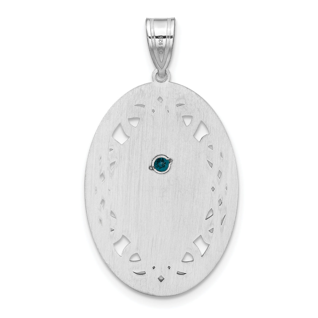 Sterling Silver Rhodium-plated Crystal Family Pendant