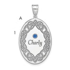 Sterling Silver Rhodium-plated Crystal Family Pendant