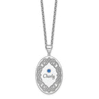 Sterling Silver Rhodium-plated Crystal Family Pendant