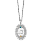 Sterling Silver Rhodium-plated Crystal Family Pendant