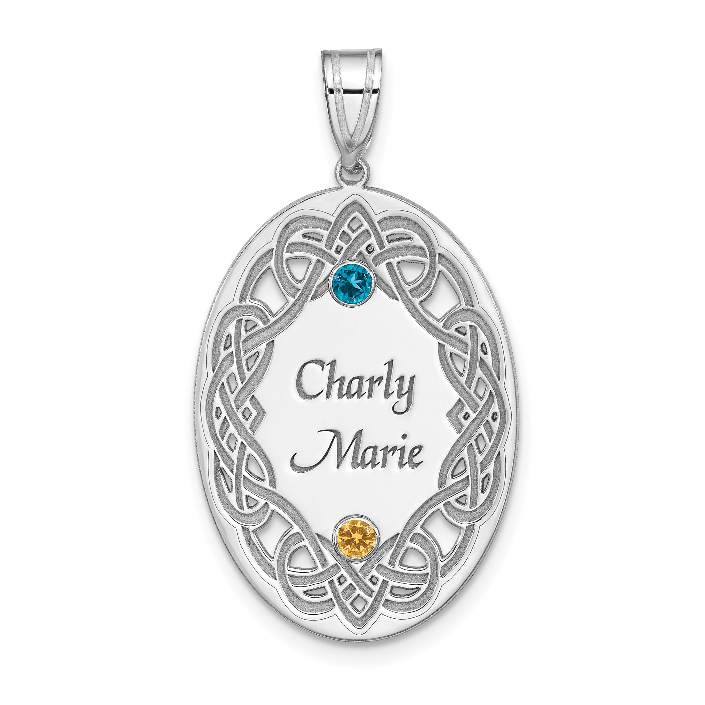 Sterling Silver Rhodium-plated Crystal Family Pendant Main image