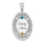 Sterling Silver Rhodium-plated Crystal Family Pendant