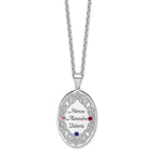 Sterling Silver Rhodium-plated Crystal Family Pendant