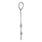 Sterling Silver Rhodium-plated Crystal Family Pendant