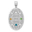 Sterling Silver Rhodium-plated Crystal Family Pendant