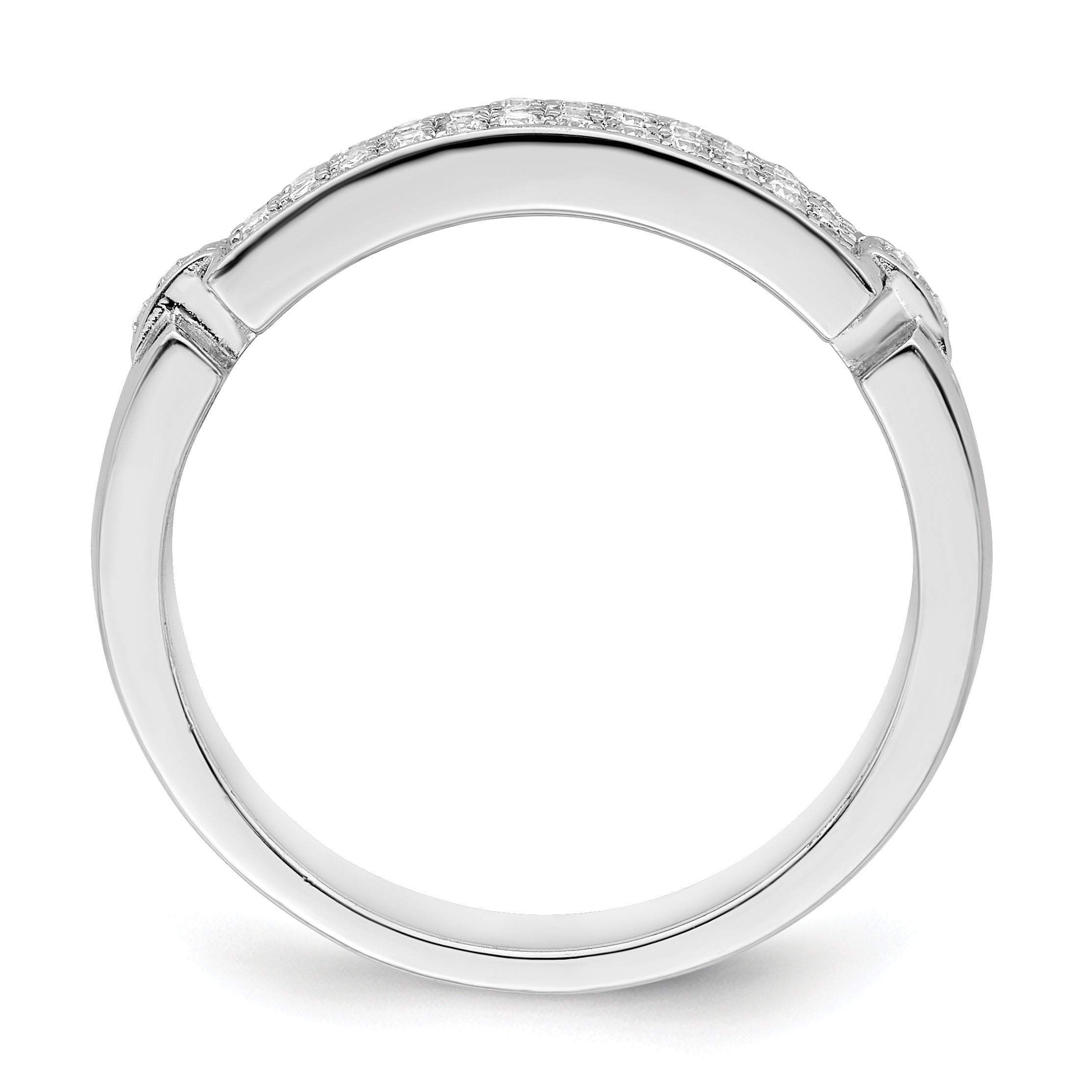 Brilliant Embers Sterling Silver Rhodium-plated 40 Stone Micro Pave CZ Ring Secondary image
