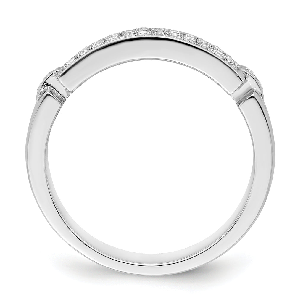 Brilliant Embers Sterling Silver Rhodium-plated 40 Stone Micro Pave CZ Ring