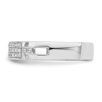 Brilliant Embers Sterling Silver Rhodium-plated 40 Stone Micro Pave CZ Ring