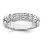 Brilliant Embers Sterling Silver Rhodium-plated 40 Stone Micro Pave CZ Ring