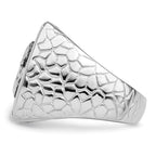 Brilliant Embers Sterling Silver Rhodium-plated 62 Stone Black Micro Pave CZ Fleur De Lis Men's Ring