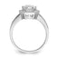 Brilliant Embers Sterling Silver Rhodium-plated 39 Stone Hexagon Halo Micro Pave CZ Ring