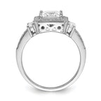 Brilliant Embers Sterling Silver Rhodium-plated 51 Stone Micro Pave CZ Ring
