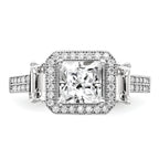 Brilliant Embers Sterling Silver Rhodium-plated 51 Stone Micro Pave CZ Ring