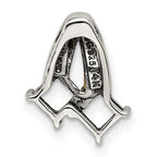 Sterling Silver Antiqued w/14k 2-stone w/Diamond Mother's Pendant