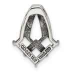 Sterling Silver Antiqued w/14k 3-stone w/Diamond Mother's Pendant