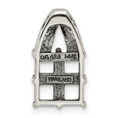 Sterling Silver Antiqued w/14k 4-stone w/Diamond Mother's Pendant