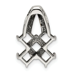 Sterling Silver Antiqued w/14k 5-stone w/Diamond Mother's Pendant