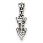 Sterling Silver Antiqued w/14k 2-stone Mother's Pendant