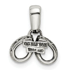 Sterling Silver Antiqued w/14k 2-stone w/Diamond Mother's Pendant
