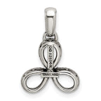 Sterling Silver Antiqued w/14k 3-stone w/Diamond Mother's Pendant