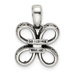 Sterling Silver Antiqued w/14k 4-stone w/Diamond Mother's Pendant