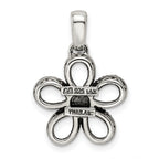 Sterling Silver Antiqued w/14k 5-stone w/Diamond Mother's Pendant