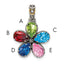 Sterling Silver Antiqued w/14k 5-stone w/Diamond Mother's Pendant