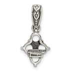 Sterling Silver Antiqued w/14k 4-stone w/Diamond Mother's Pendant