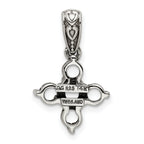 Sterling Silver Antiqued w/14k 5-stone w/Diamond Mother's Pendant