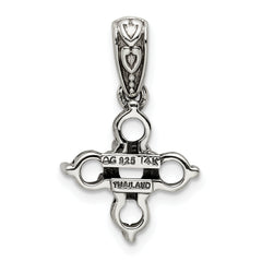 Sterling Silver Antiqued w/14k 5-stone w/Diamond Mother's Pendant