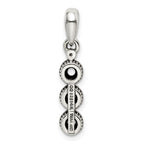 Sterling Silver Antiqued w/14k 3-stone w/Diamond Mother's Pendant