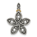 Sterling Silver Antiqued w/14k 5-stone w/Diamond Mother's Pendant