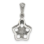 Sterling Silver Antiqued w/14k 5-stone w/Diamond Mothers Pendant Semi-Mount