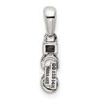 Sterling Silver Antiqued w/14k 2-stone w/Diamond Mother's Pendant