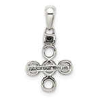 Sterling Silver Antiqued w/14k 5-stone w/Diamond Mother's Pendant