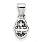 Sterling Silver Antiqued w/14k 2-stone w/Diamond Mother's Pendant