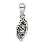 Sterling Silver Antiqued w/14k 2-stone w/Diamond Mothers Pendant Semi-Mount