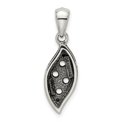 Sterling Silver Antiqued w/14k 4-stone w/Diamond Mother's Pendant