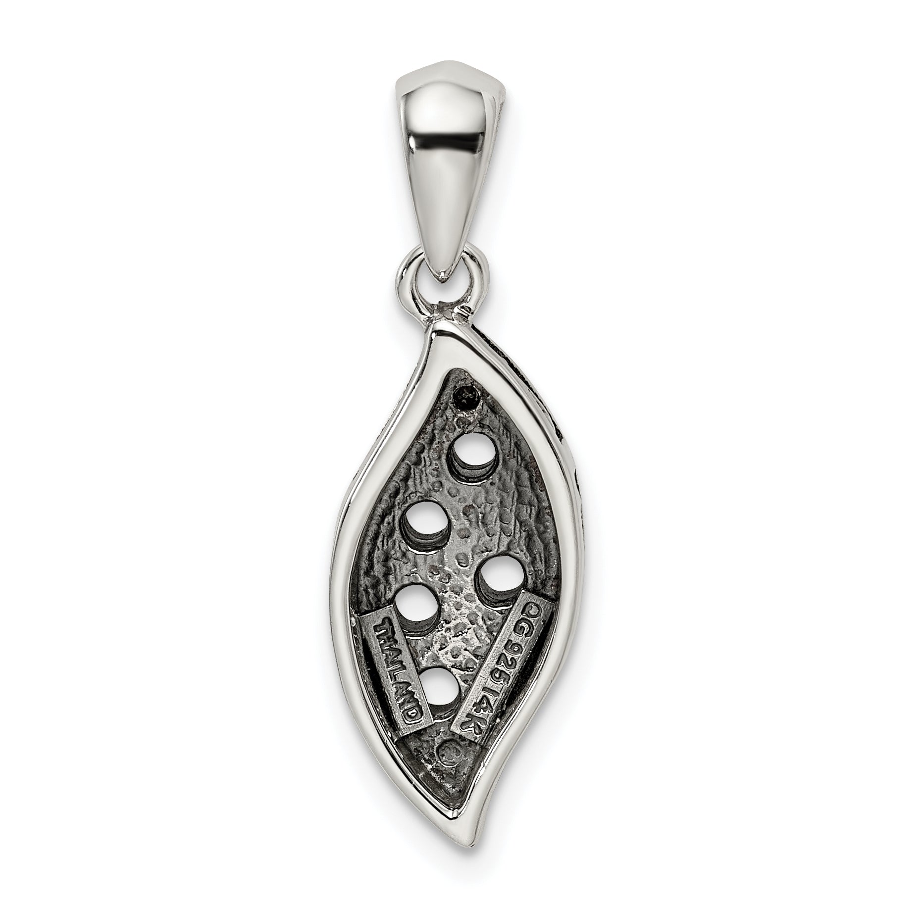 Sterling Silver Antiqued w/14k 5-stone w/Diamond Mother's Pendant