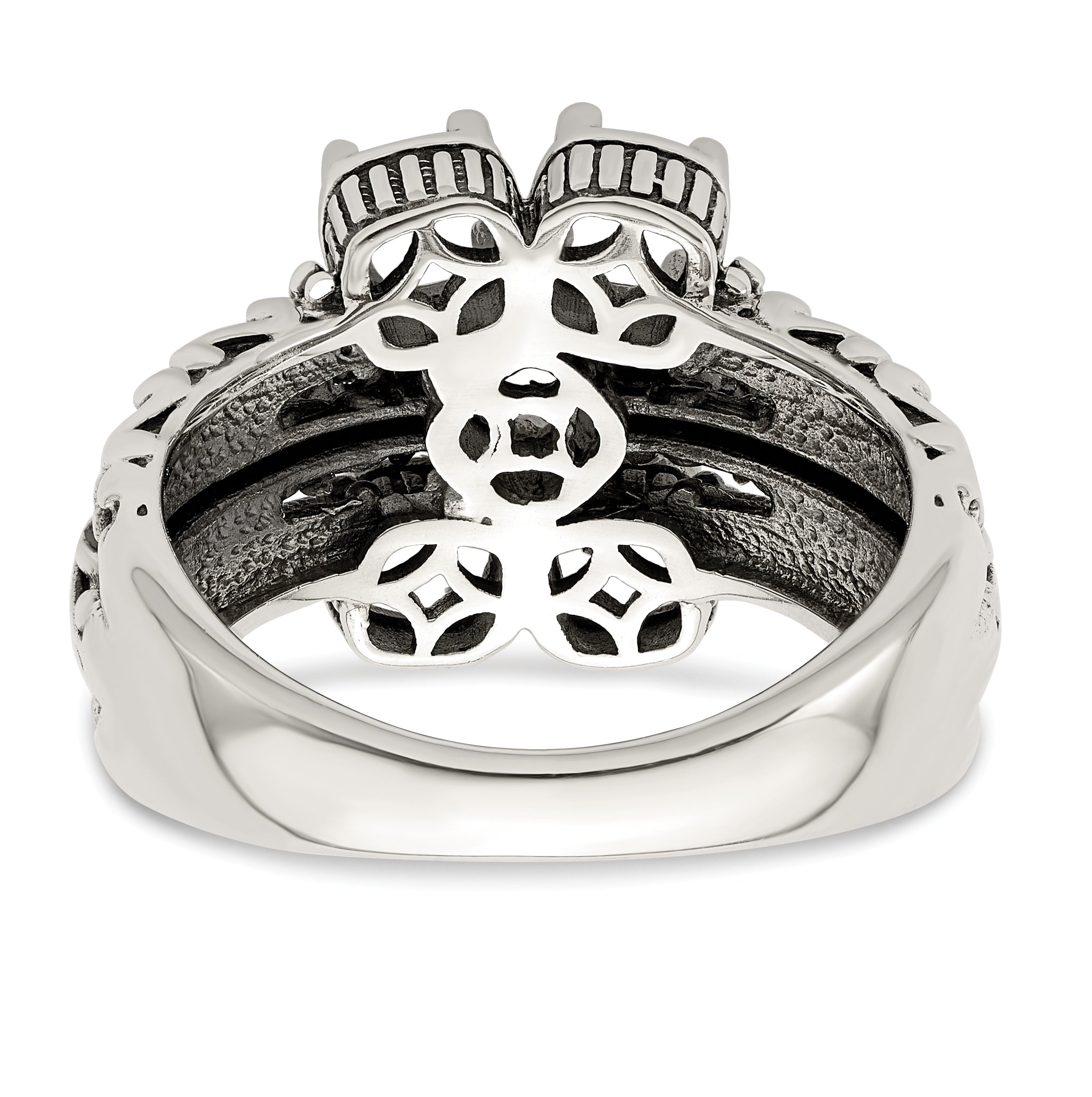 Sterling Silver Antiqued w/14k 5-stone Mother's Ring Mounting (No Stone Included)