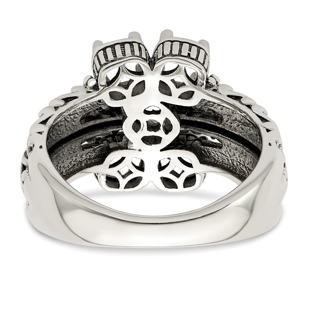 Sterling Silver Antiqued w/14k 5-stone Mother's Ring Mounting (No Stone Included)