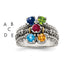 Sterling Silver Antiqued w/14k 5-stone Mother's Ring Mounting (No Stone Included)