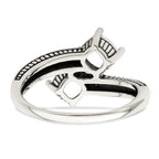 Sterling Silver Antiqued w/14k 2-stone Mother's Ring Mounting (No Stone Included)