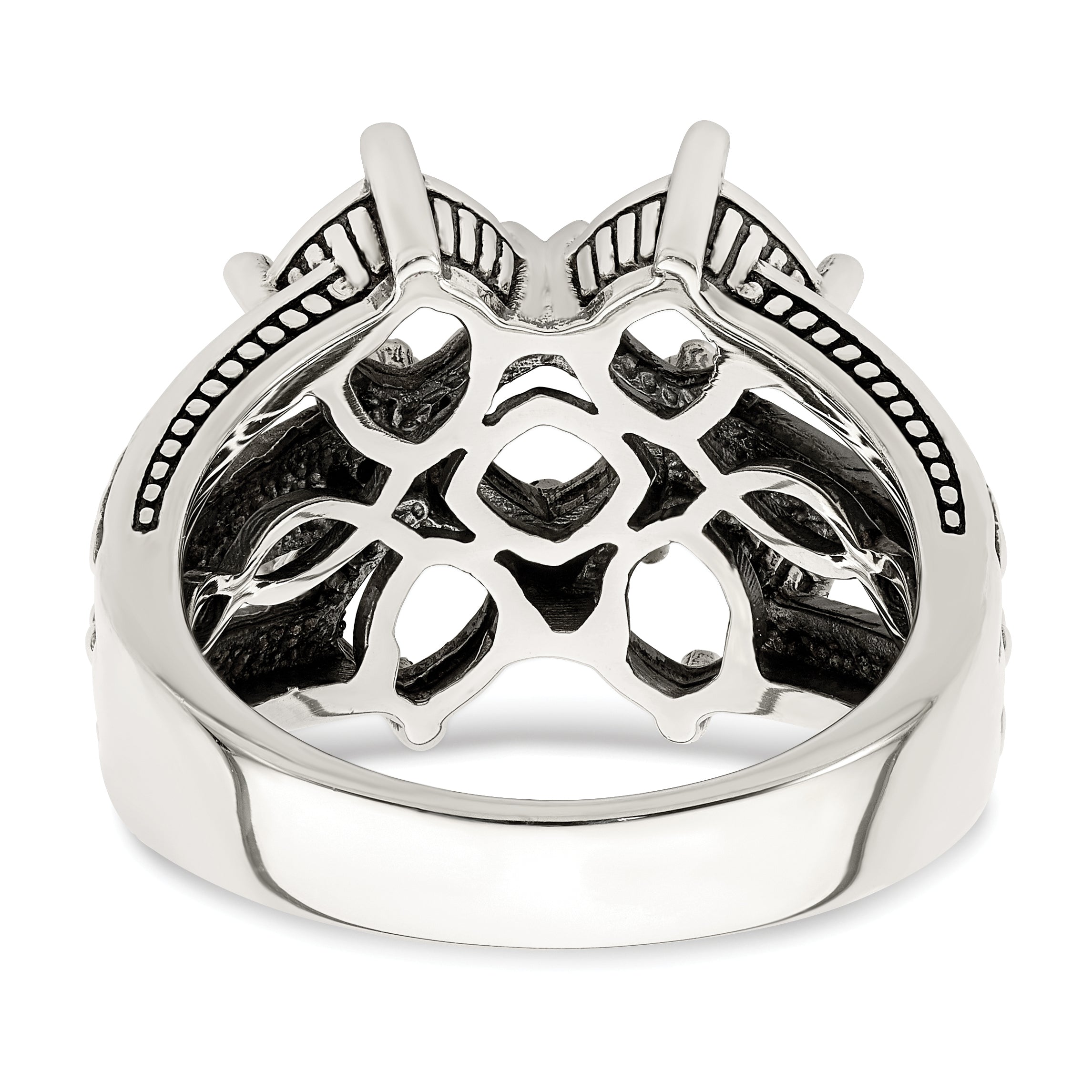 Sterling Silver Antiqued w/14k 5-stone Mother's Ring Mounting (No Stone Included)